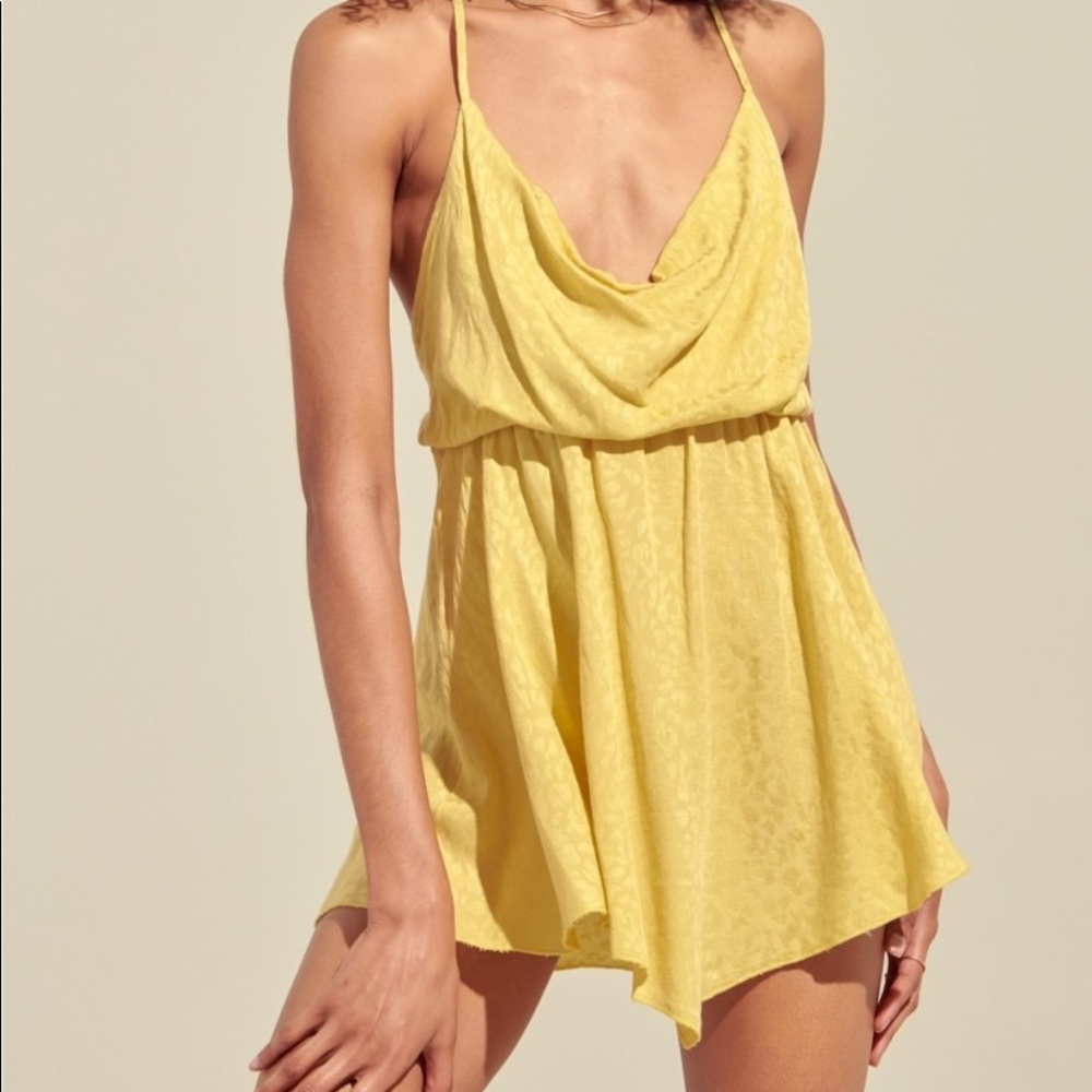 Yellow Strap Mini Dress